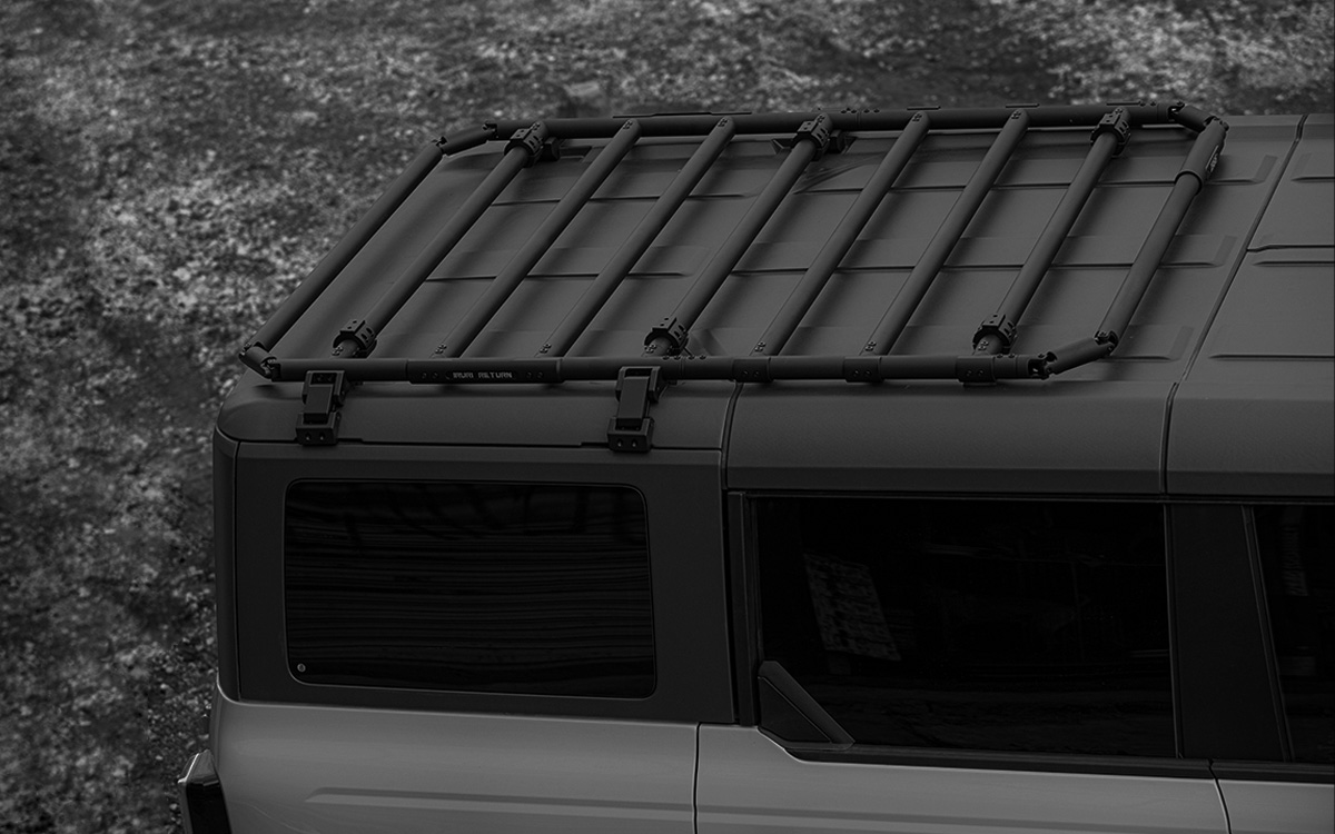 IRURI-RETURN Bronco Convertible Tactical Roof Rack – Long/Short Modular Tube Design