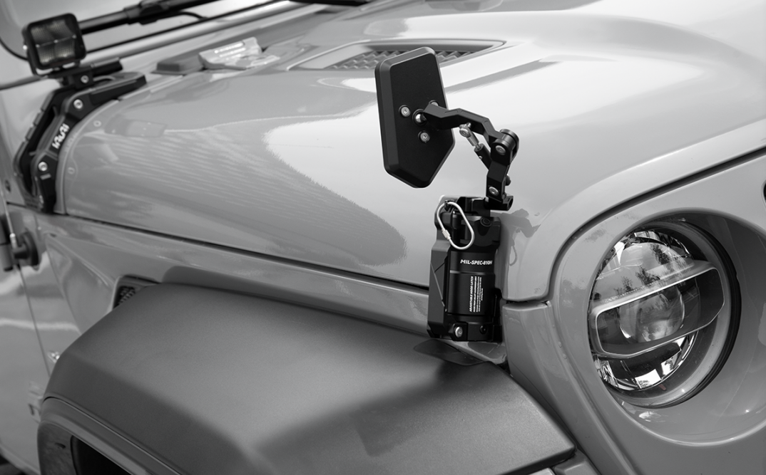 IRURI "Grenade" Hood Latch & Sand Mirror Kit for Jeep Wrangler（a pair）